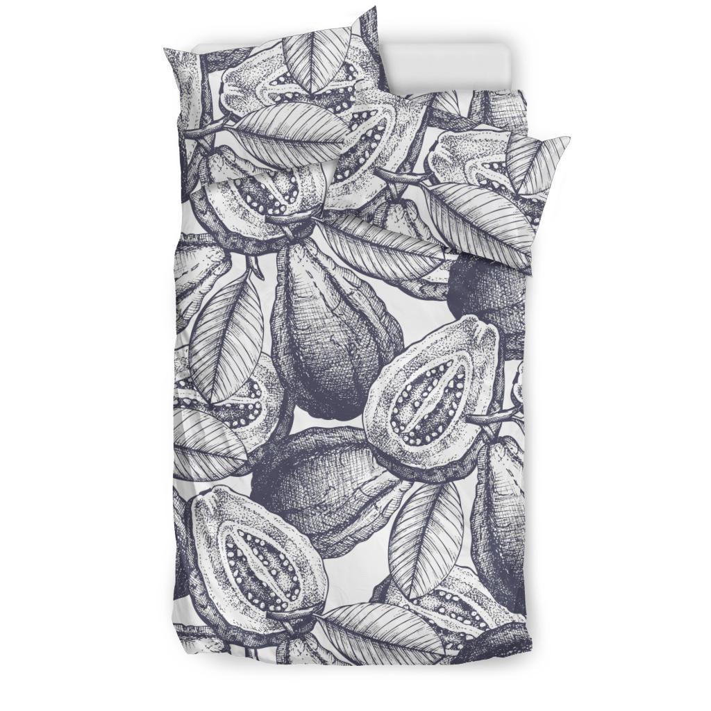 Guava Tropical Hand Drawn Pattern Bedding Comforter Set