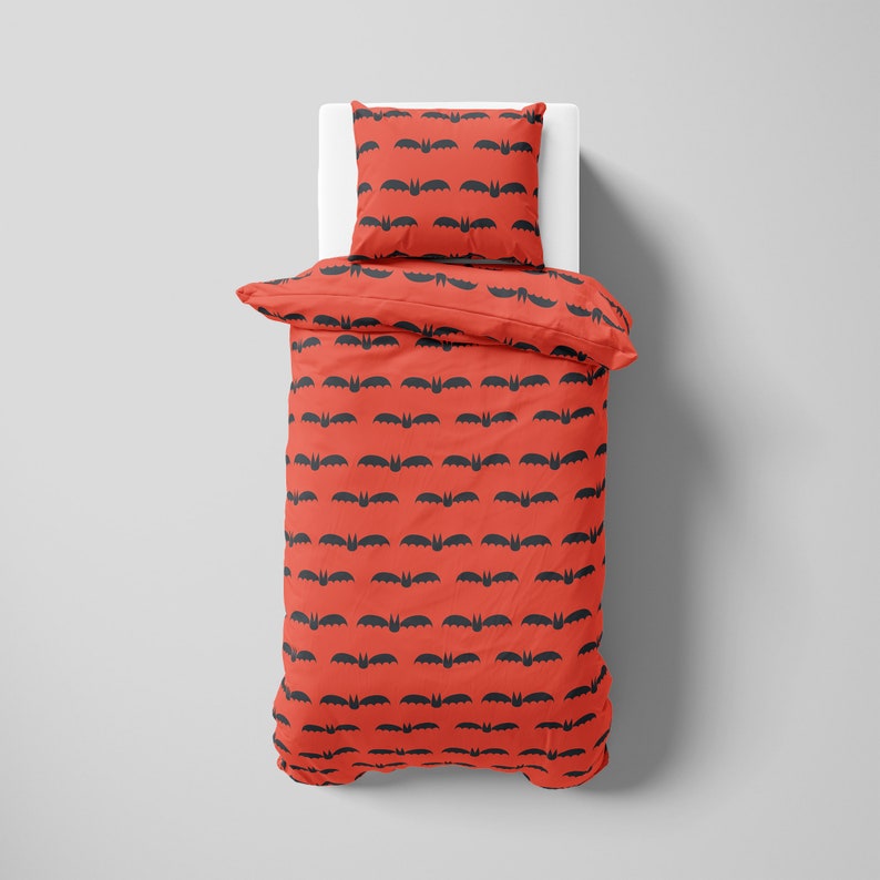 Halloween Bats On Orange Bedding Comforter Set