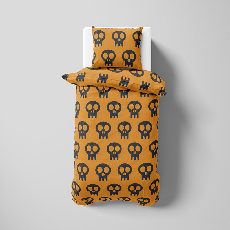 Halloween Black Skulls Bedding Comforter Set