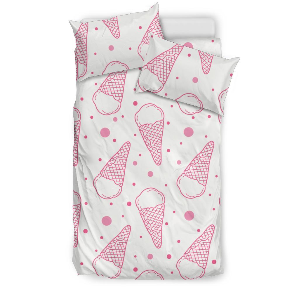 Hand Drawn Ice Cream Pattern Bedding Comforter Set TShirt in Cotton Black Size (M, L, 2XL, 3XL)
