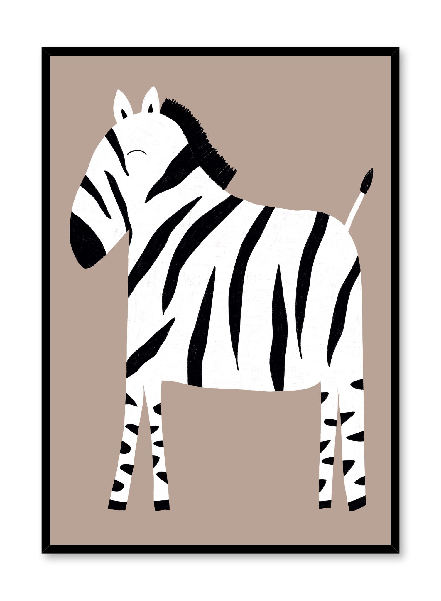 Happy Zebra Poster Prints Wall Art Gift For Home Decoration 12x18 16x24 20x30 24x36 Inches