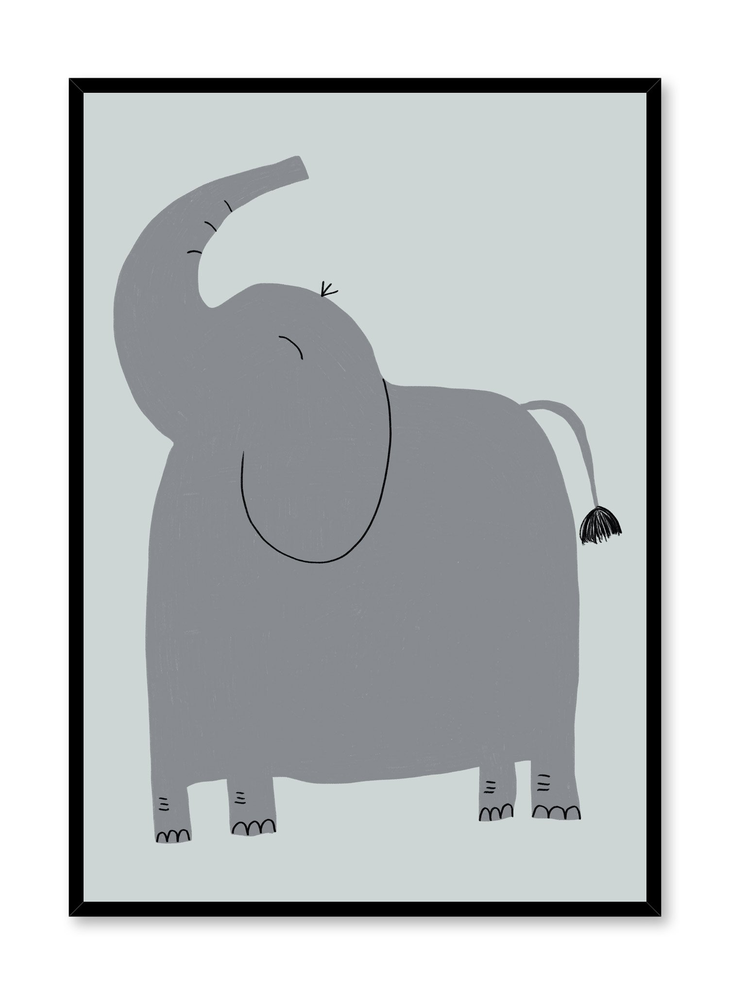 Hello Elephant Poster Prints Wall Art Gift For Home Decoration 12x18 16x24 20x30 24x36 Inches
