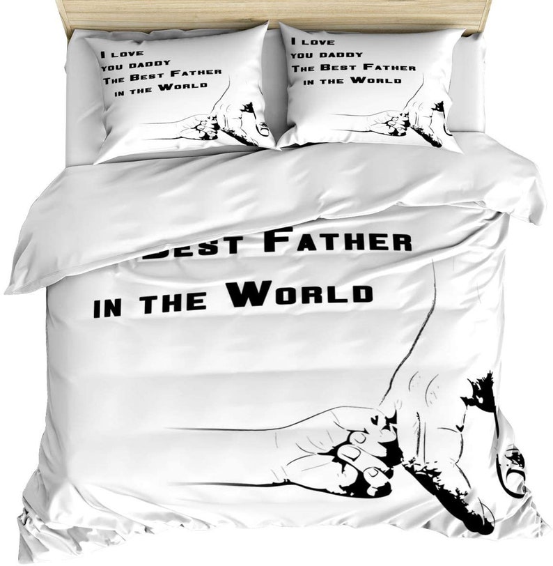 Holding Hands I Love You Daddy Bedding Comforter Set For Bedroom