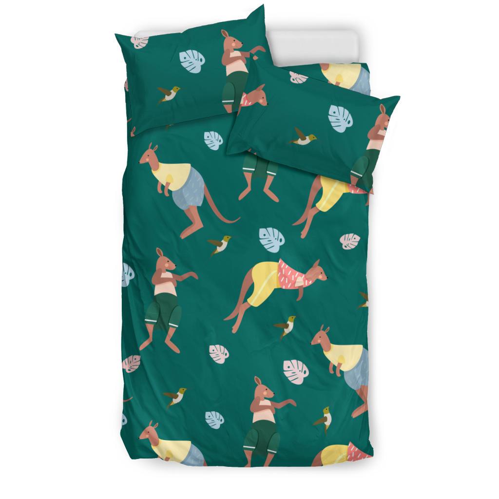 Kangaroo Leaves Pattern Bedding Comforter Set