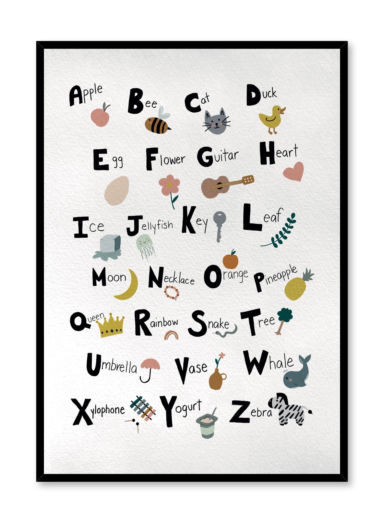 Learn Your ABC's Poster Prints Wall Art Gift For Home Decoration 12x18 16x24 20x30 24x36 Inches