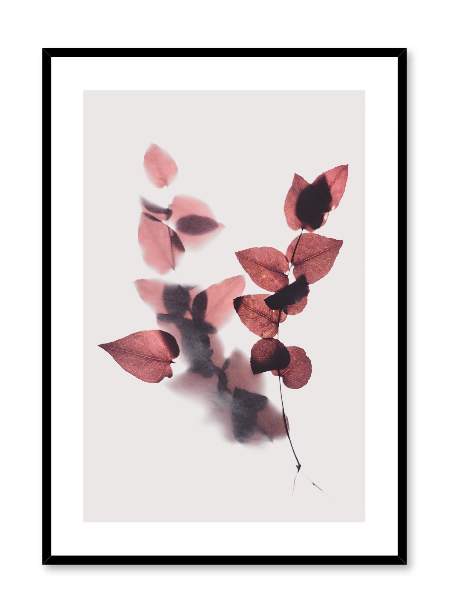 Leaves In Merlot Poster Prints Wall Art Gift For Home Decoration 12x18 16x24 20x30 24x36 Inches