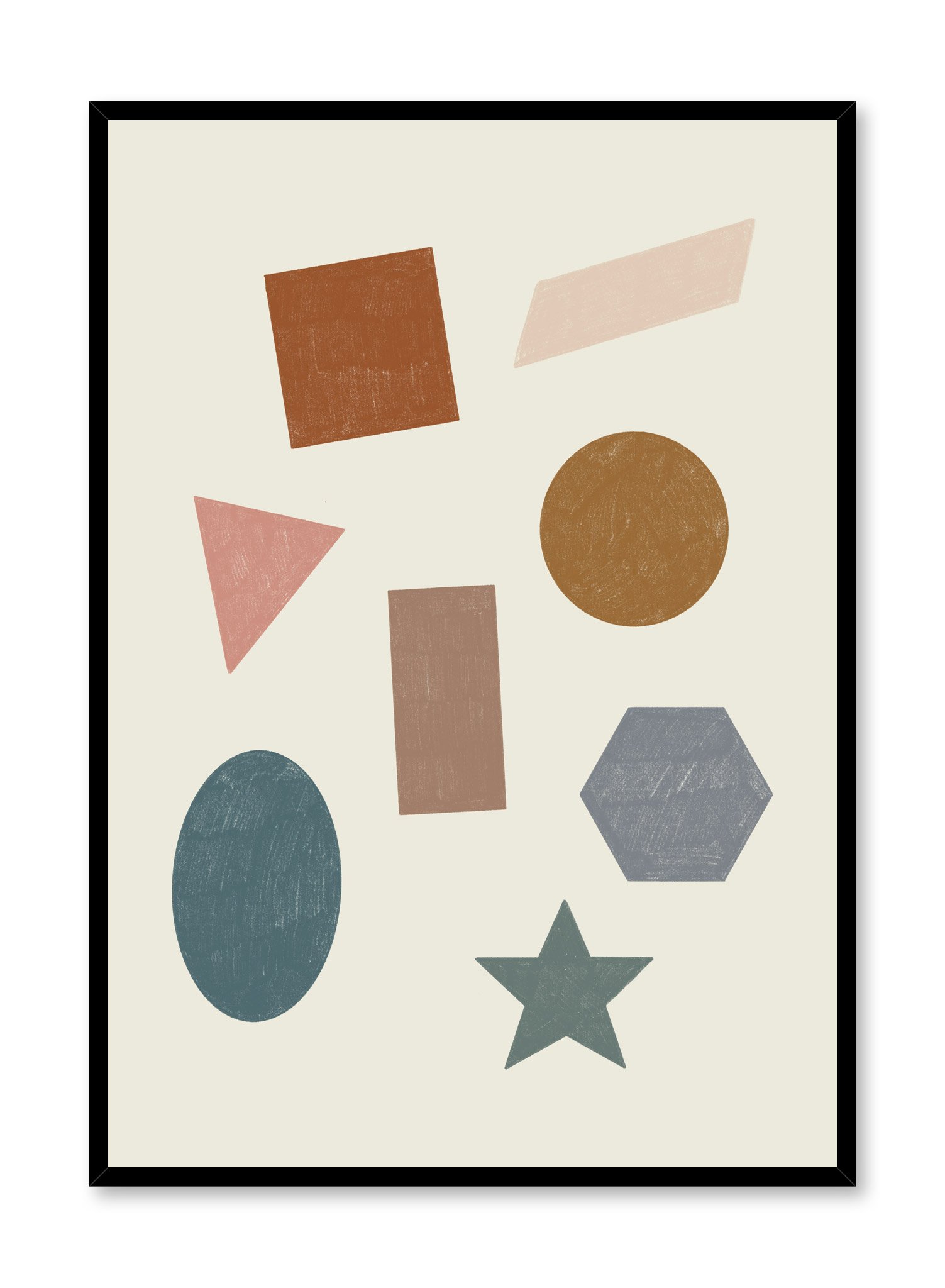 Let's Learn Shapes Poster Prints Wall Art Gift For Home Decoration 12x18 16x24 20x30 24x36 Inches