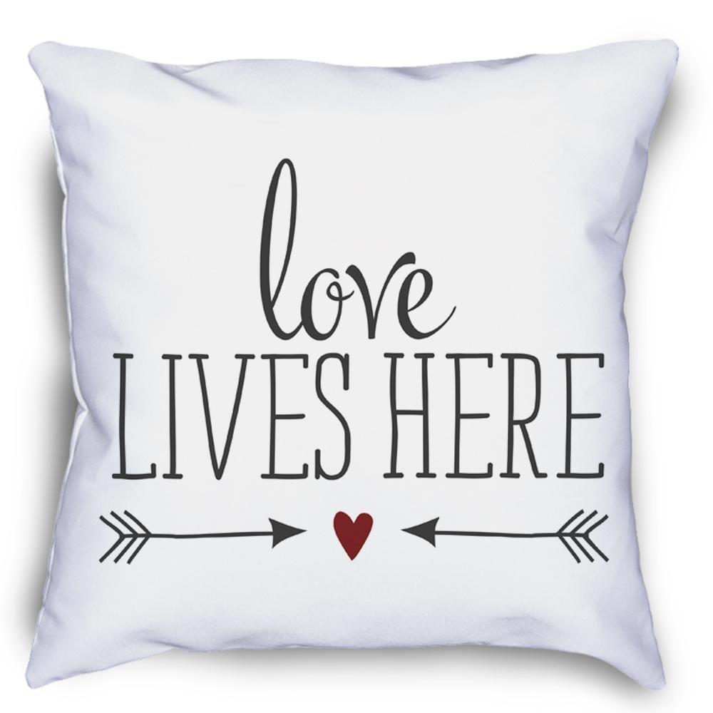 Love Lives Here Pillow Cover Square Pillow Decorative Gift For Home Decoration 45x45cm