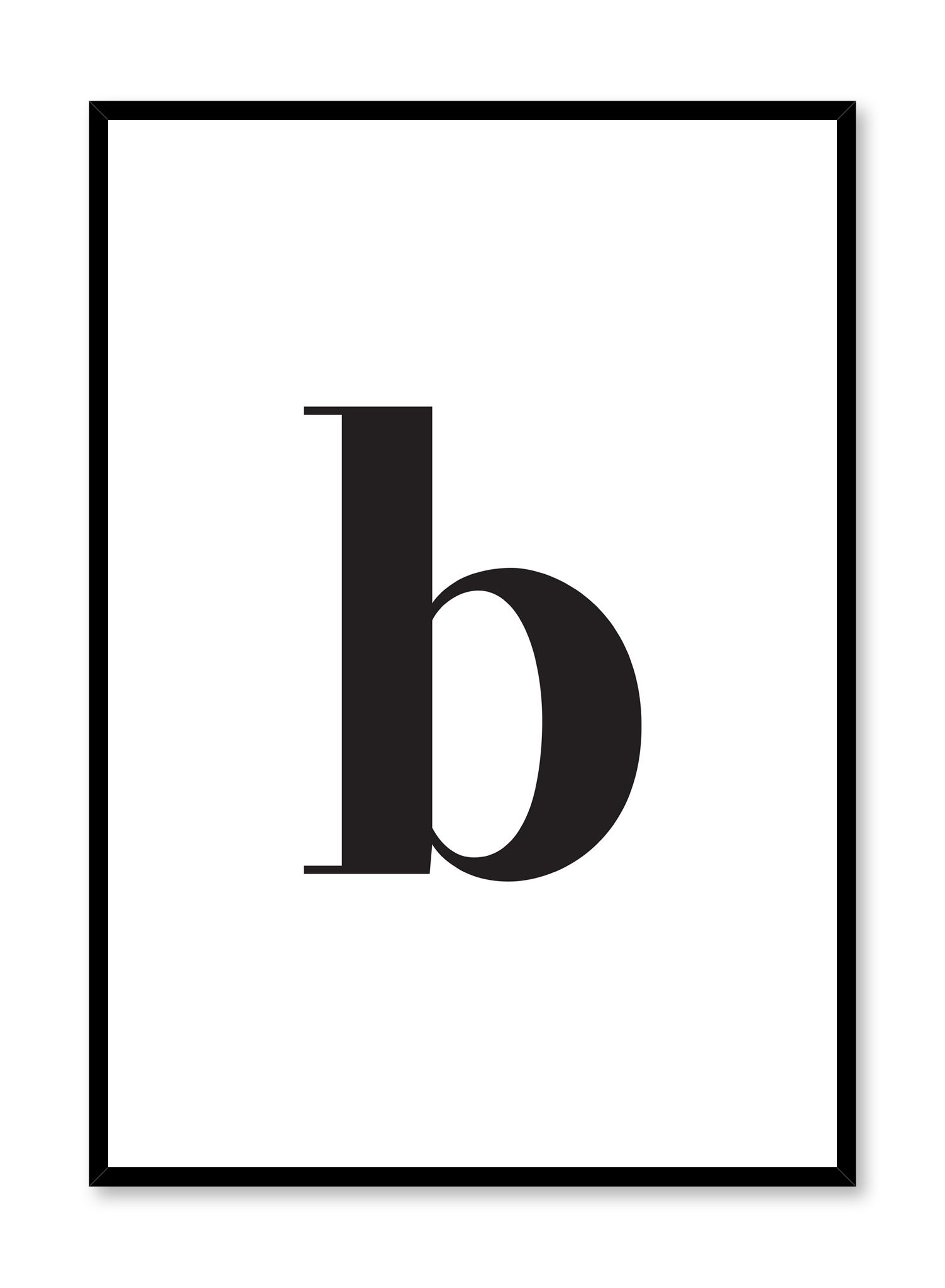 Lowercase Letter B Poster Prints Wall Art Gift For Home Decoration 12x18 16x24 20x30 24x36 Inches