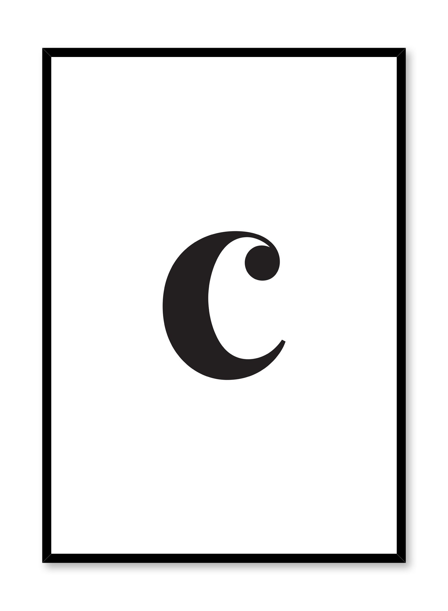 Lowercase Letter C Poster Prints Wall Art Gift For Home Decoration 12x18 16x24 20x30 24x36 Inches