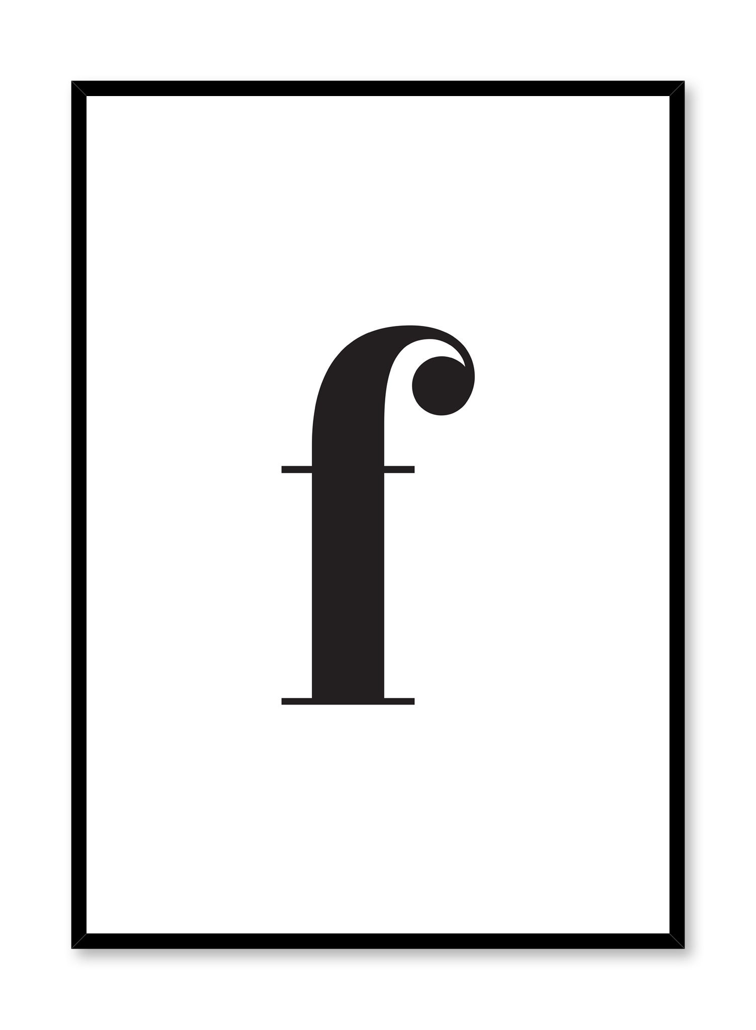 Lowercase Letter F Poster Prints Wall Art Gift For Home Decoration 12x18 16x24 20x30 24x36 Inches