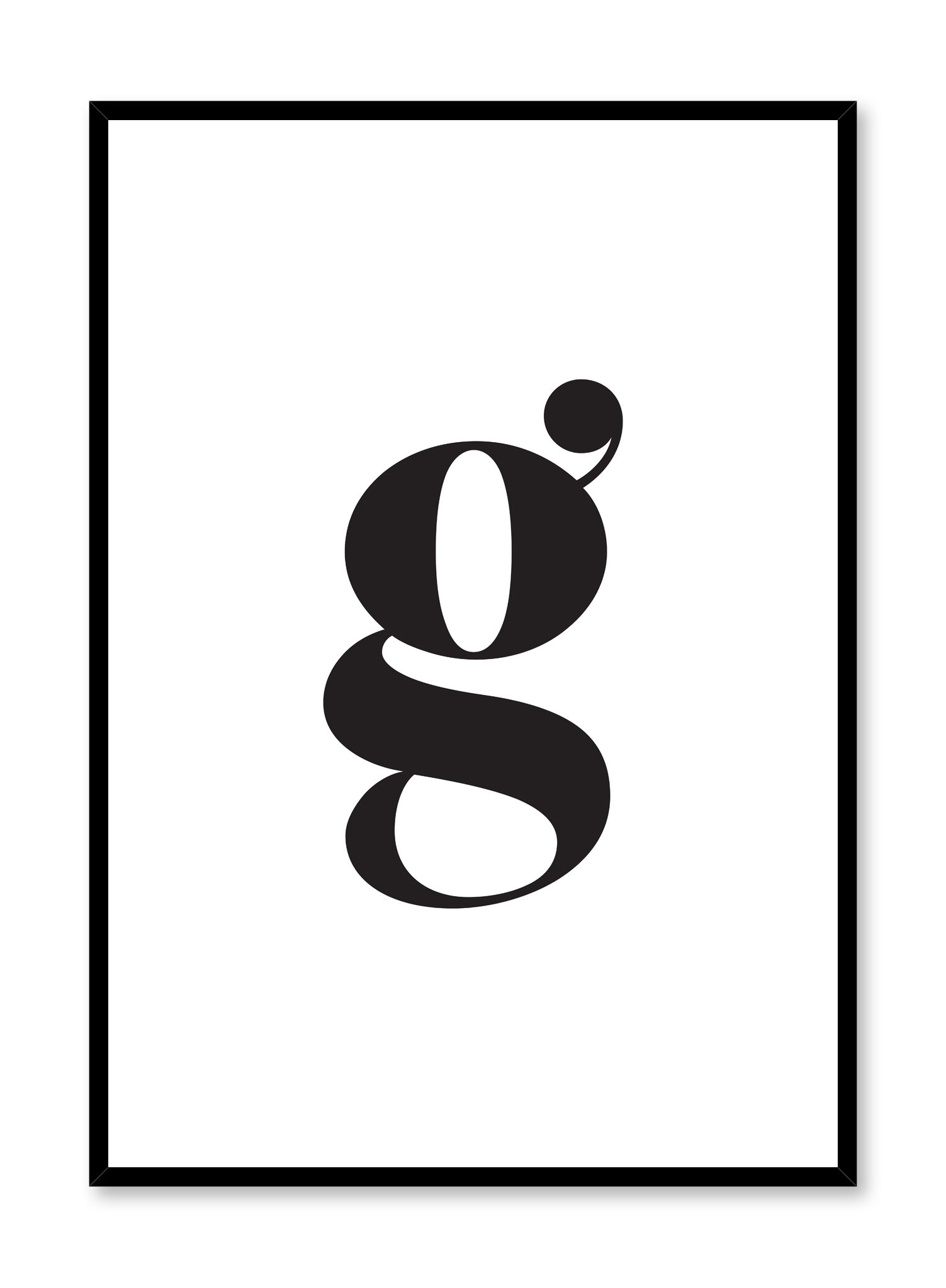 Lowercase Letter G Poster Prints Wall Art Gift For Home Decoration 12x18 16x24 20x30 24x36 Inches