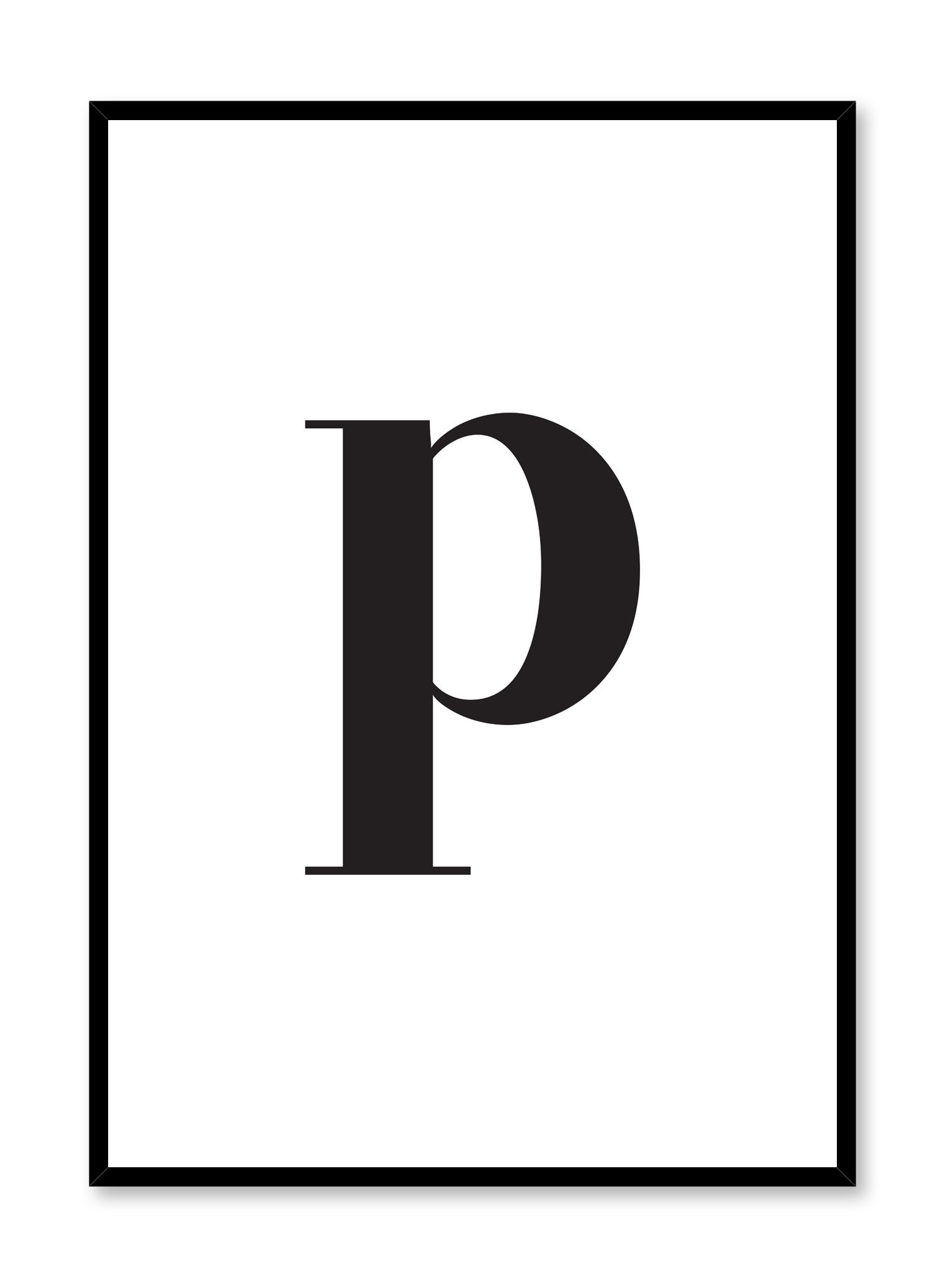 Lowercase Letter P Poster Prints Wall Art Gift For Home Decoration 12x18 16x24 20x30 24x36 Inches