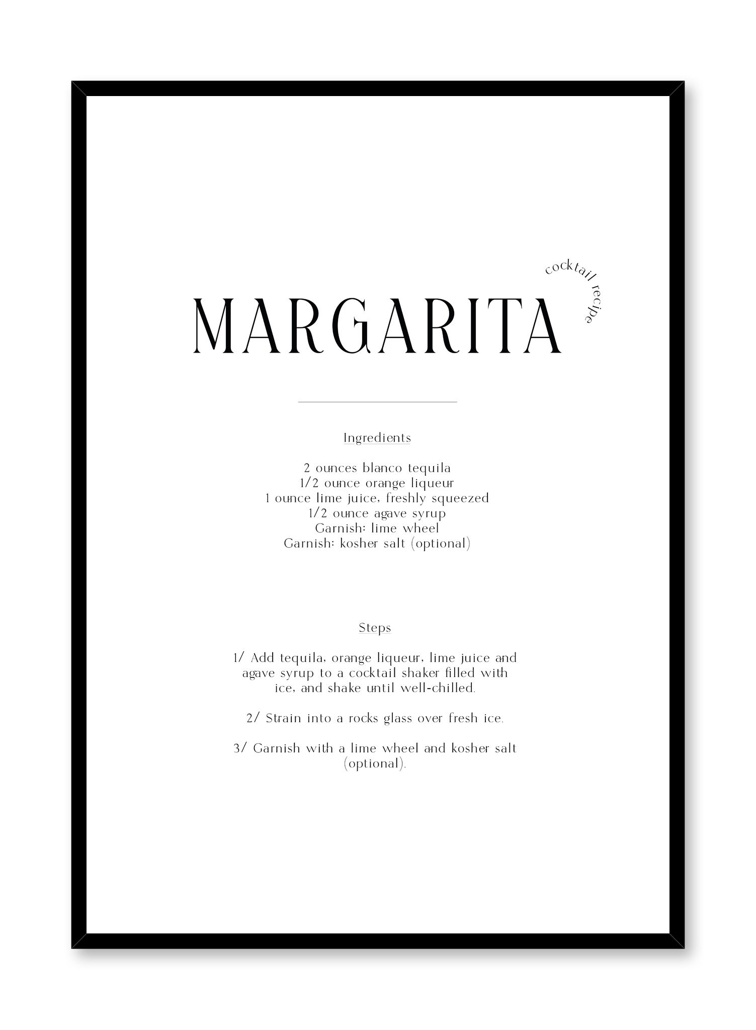 Margarita Poster Prints Wall Art Gift For Home Decoration 12x18 16x24 20x30 24x36 Inches