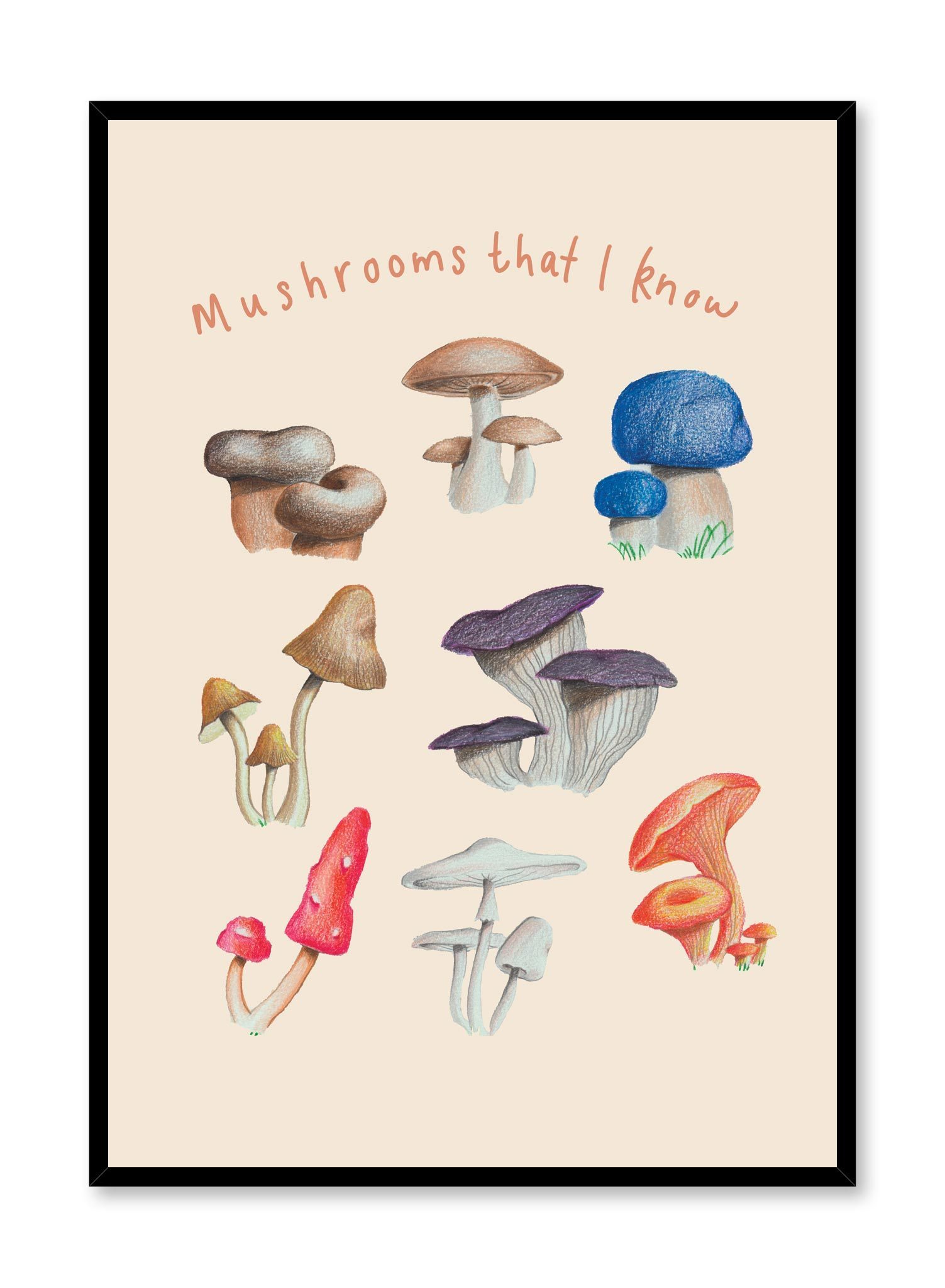 Mushroom Harvest Poster Prints Wall Art Gift For Home Decoration 12x18 16x24 20x30 24x36 Inches