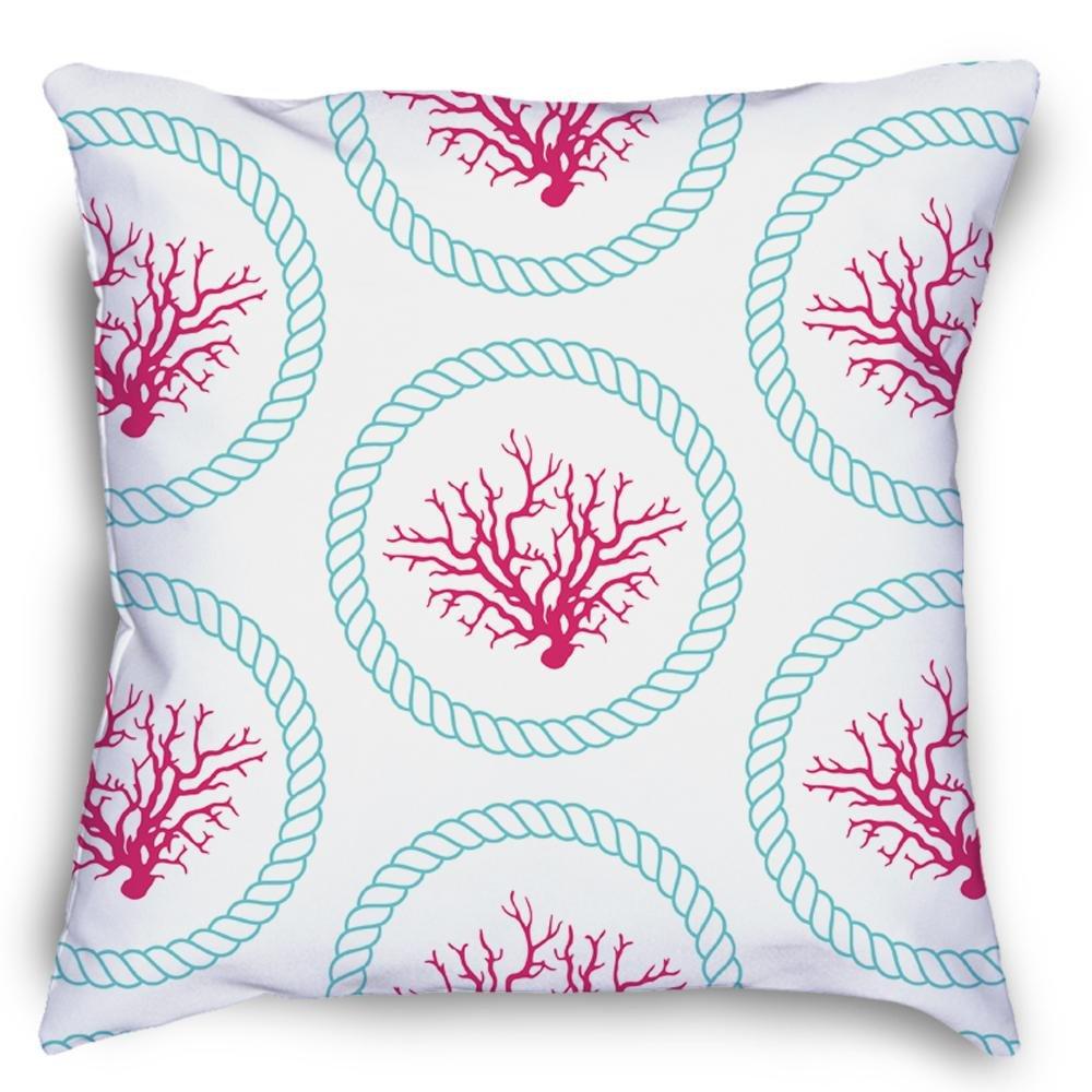 Nautical Rope And Coral Pillow Cover Square Pillow Decorative Gift For Home Decoration 45x45cm
