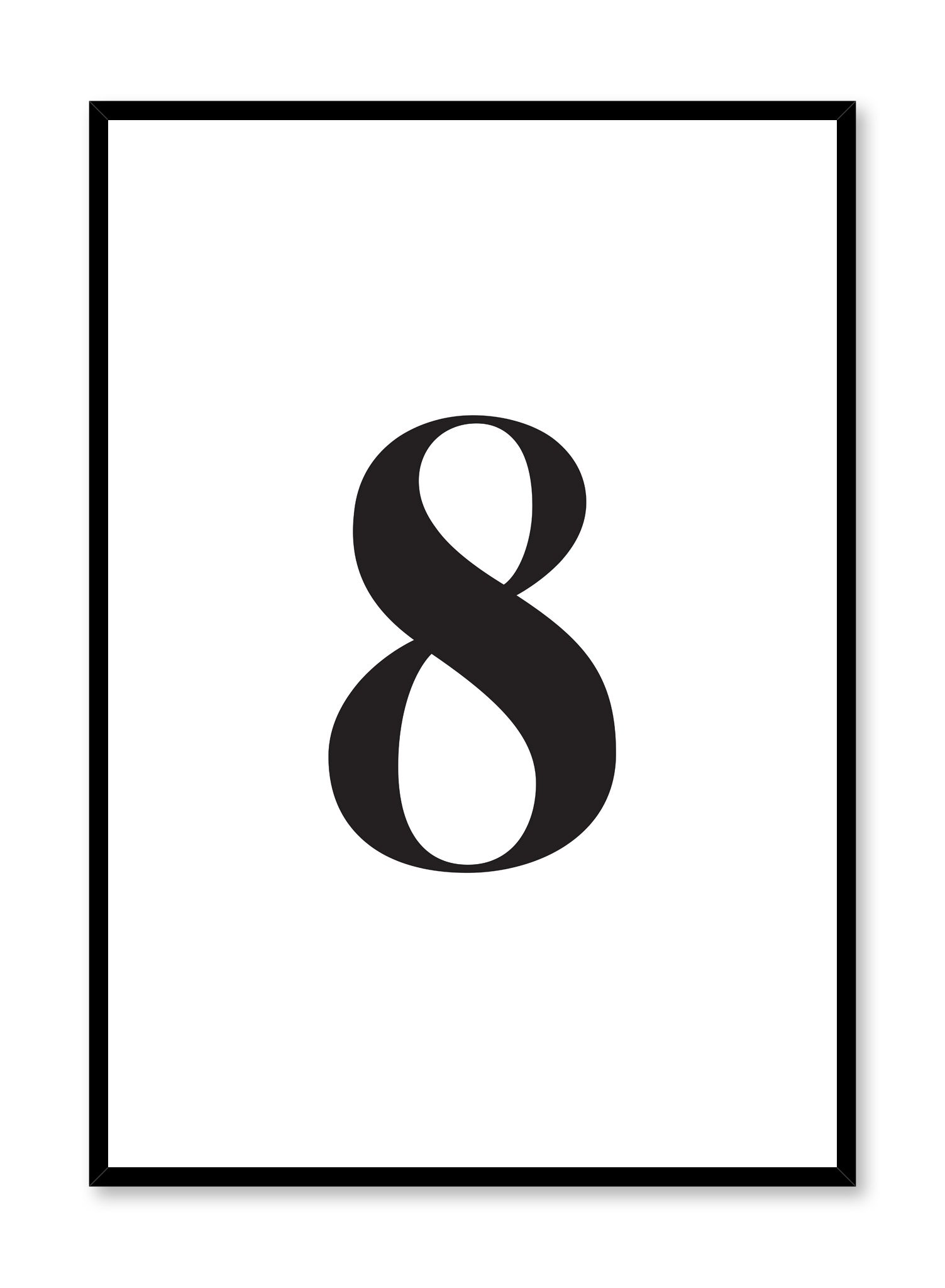 Number Eight Poster Prints Wall Art Gift For Home Decoration 12x18 16x24 20x30 24x36 Inches