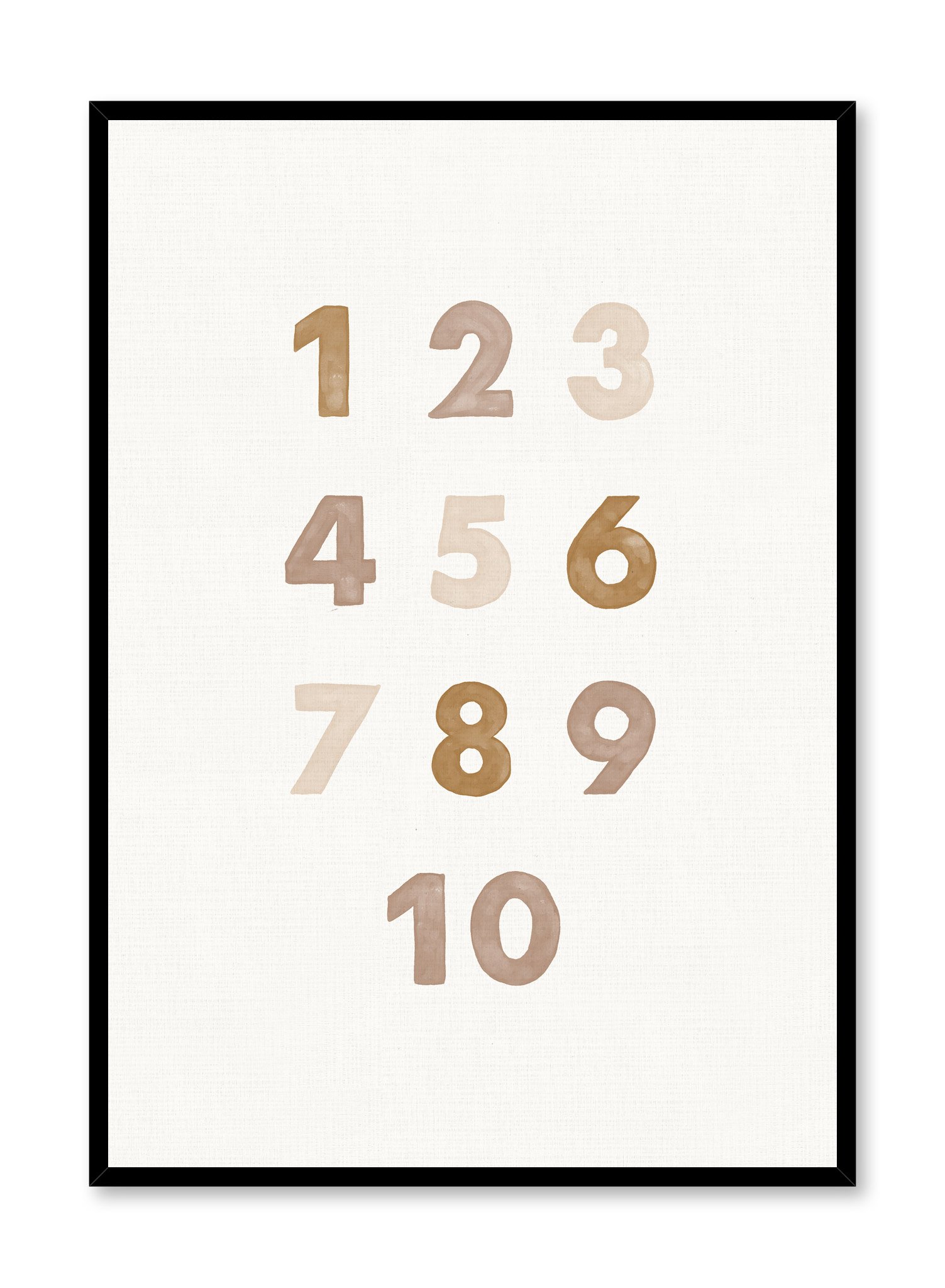 Numbers In Beige Poster Prints Wall Art Gift For Home Decoration 12x18 16x24 20x30 24x36 Inches
