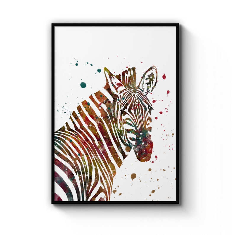 Original Colourful Zebra Safari Nursery Animal Poster Prints Wall Art Gift For Home Decoration 12x18 16x24 20x30 24x36 Inches