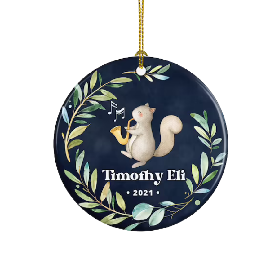 Personalised Baby's First Christmas Ceramic Ornament Gift For Home Decoration Circle Heart Oval Star Shape