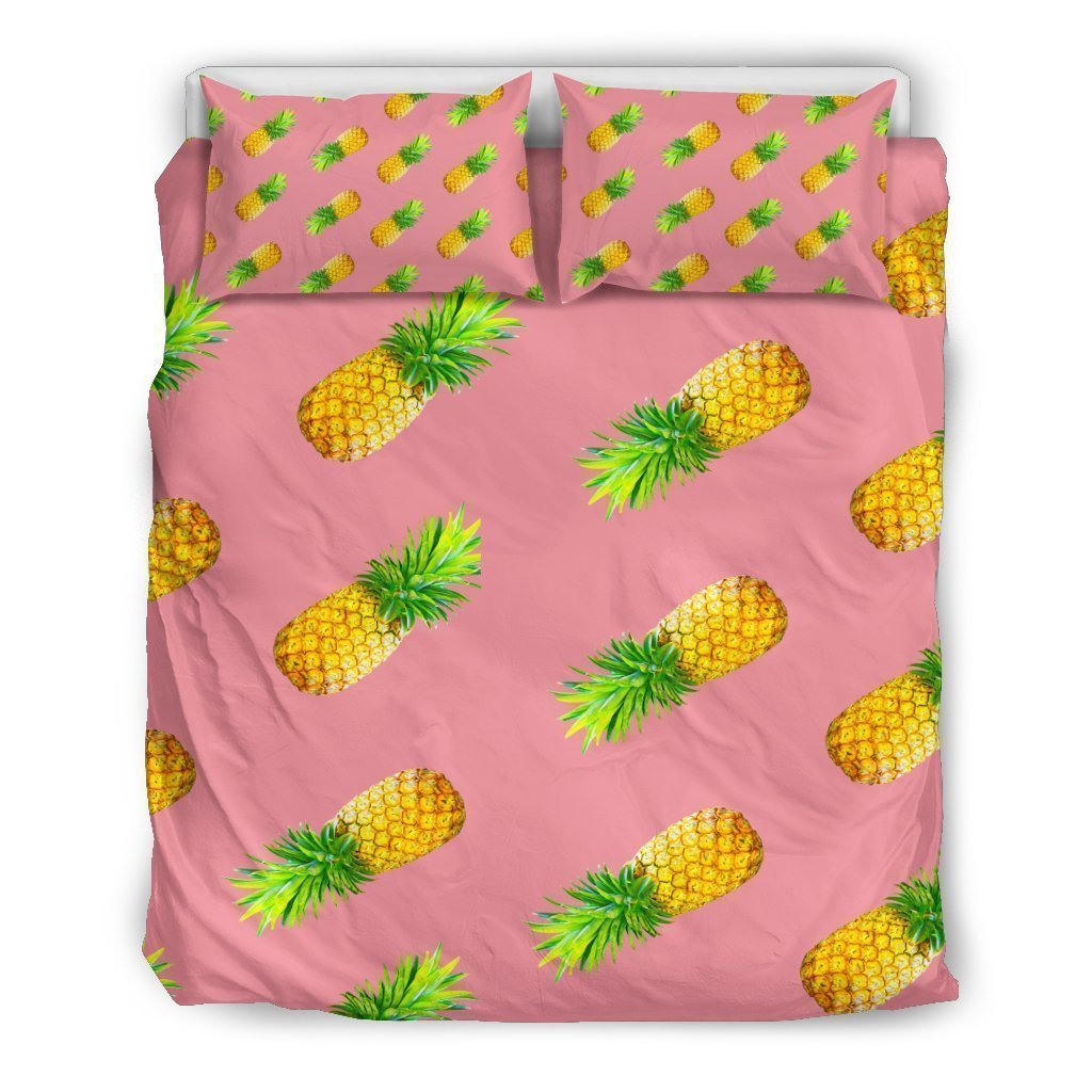 Pink Pineapple Pattern Bedding Comforter Set For Bedroom