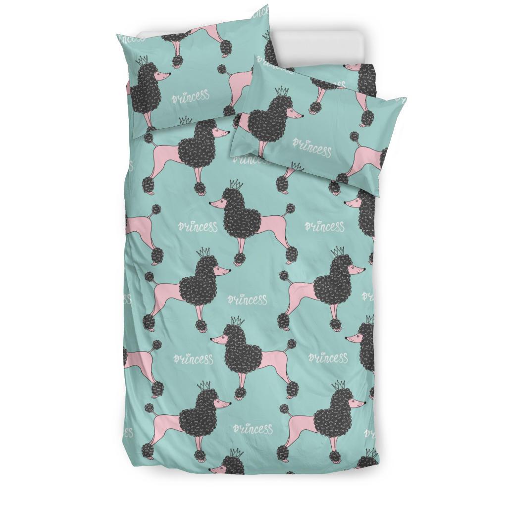 Poodle Dog Green Background Bedding Comforter Set
