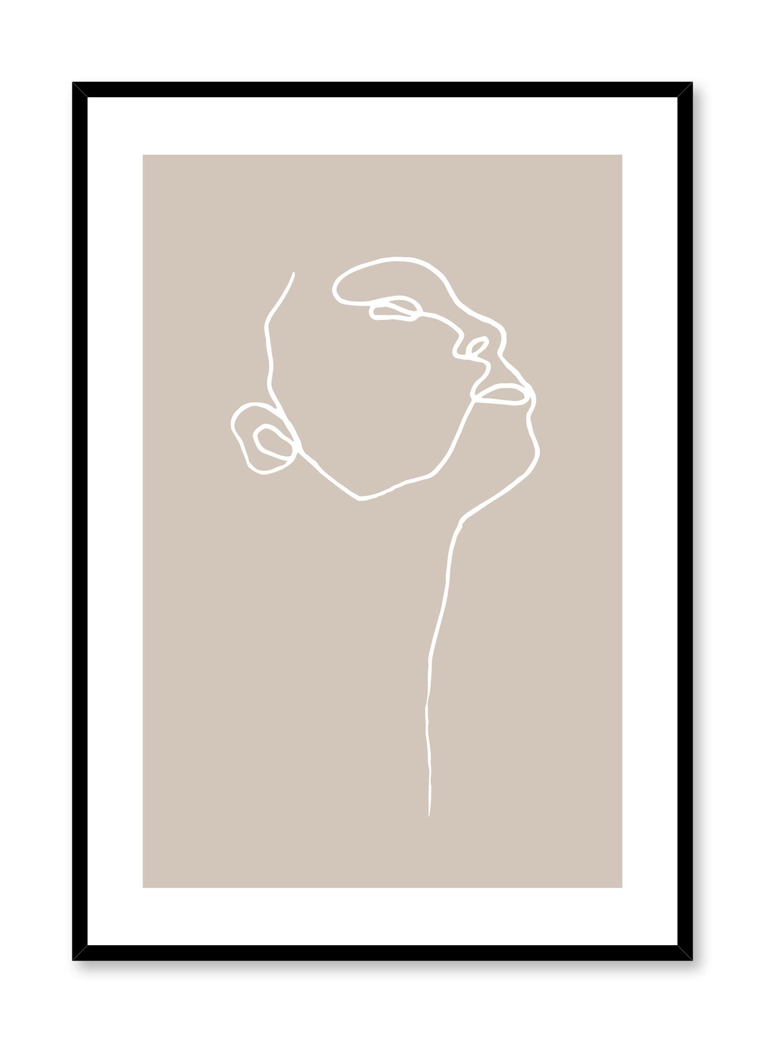 Profile In Beige Poster Prints Wall Art Gift For Home Decoration 12x18 16x24 20x30 24x36 Inches