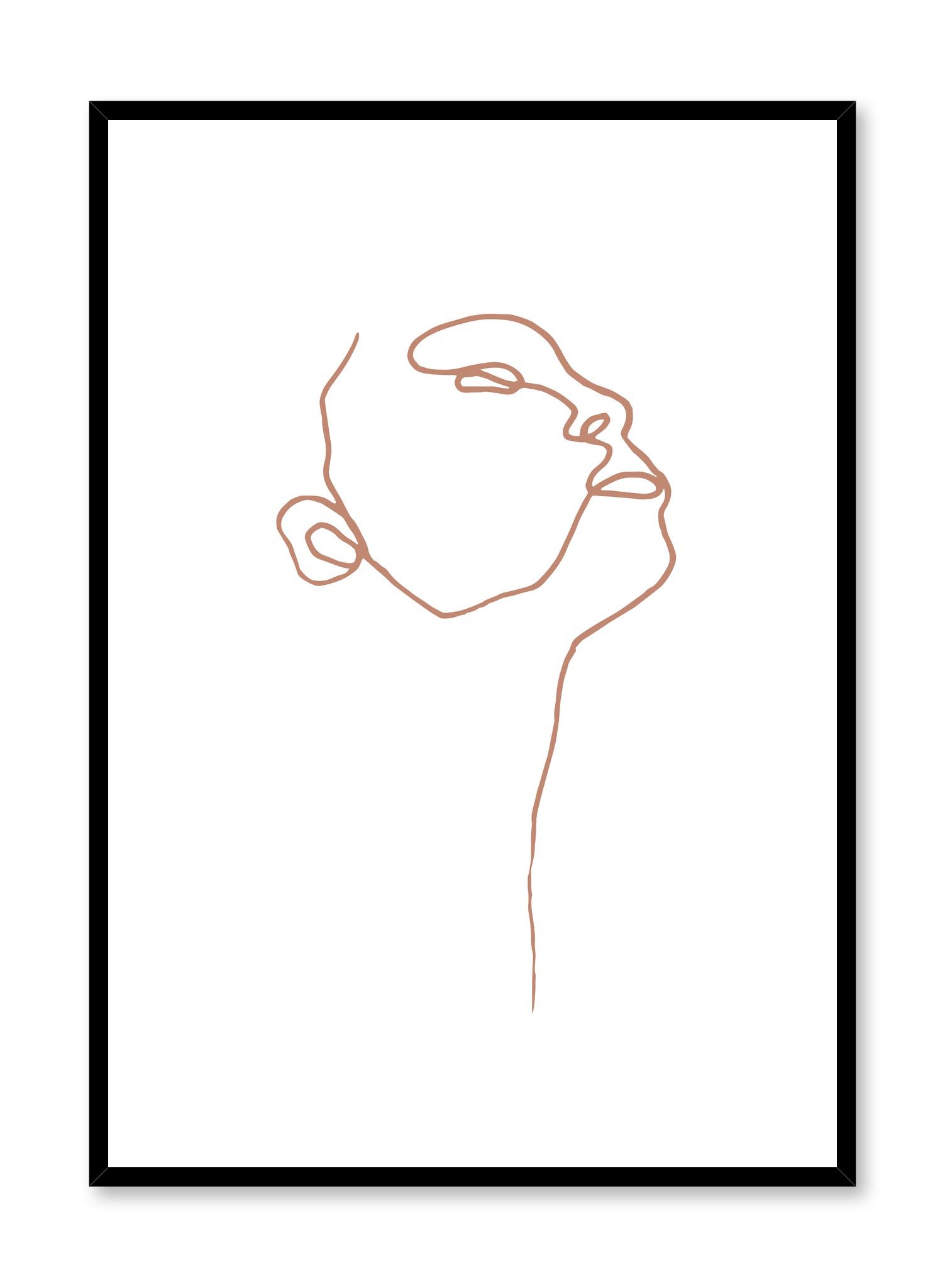 Profile With Beige Lines Poster Prints Wall Art Gift For Home Decoration 12x18 16x24 20x30 24x36 Inches