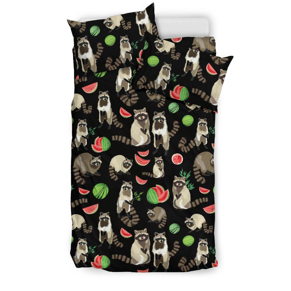 Raccoon Watermelon Pattern Bedding Comforter Set