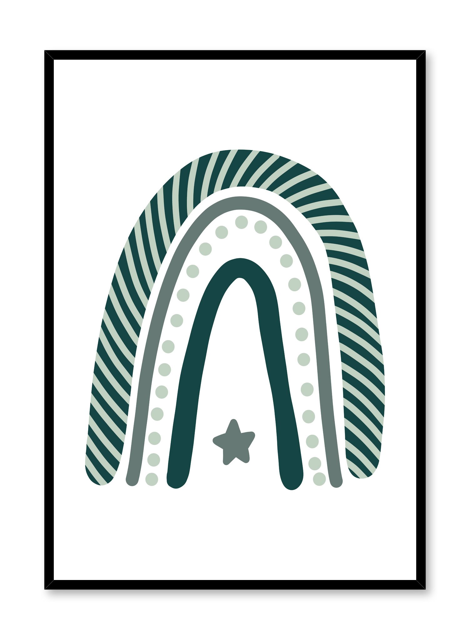 Rainbow In Green Poster Prints Wall Art Gift For Home Decoration 12x18 16x24 20x30 24x36 Inches