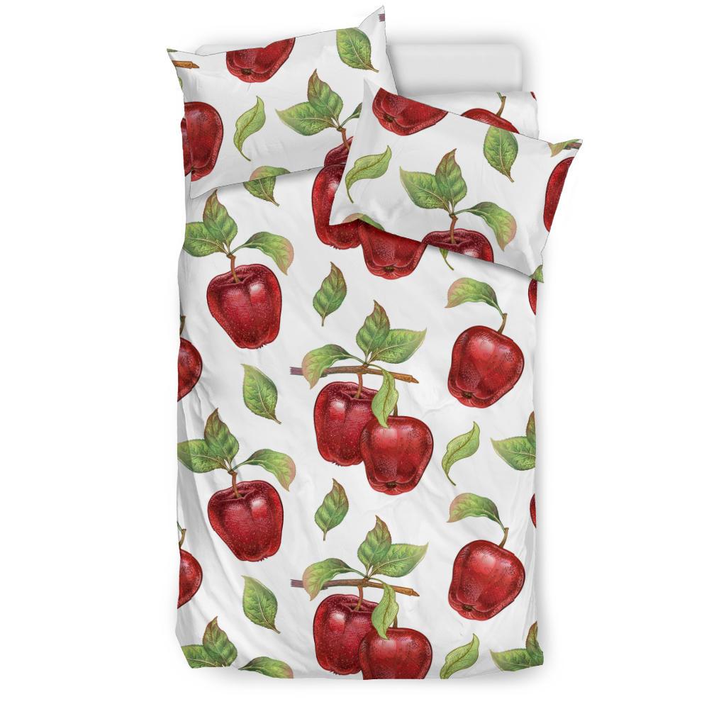 Red Apples Pattern Bedding Comforter Set