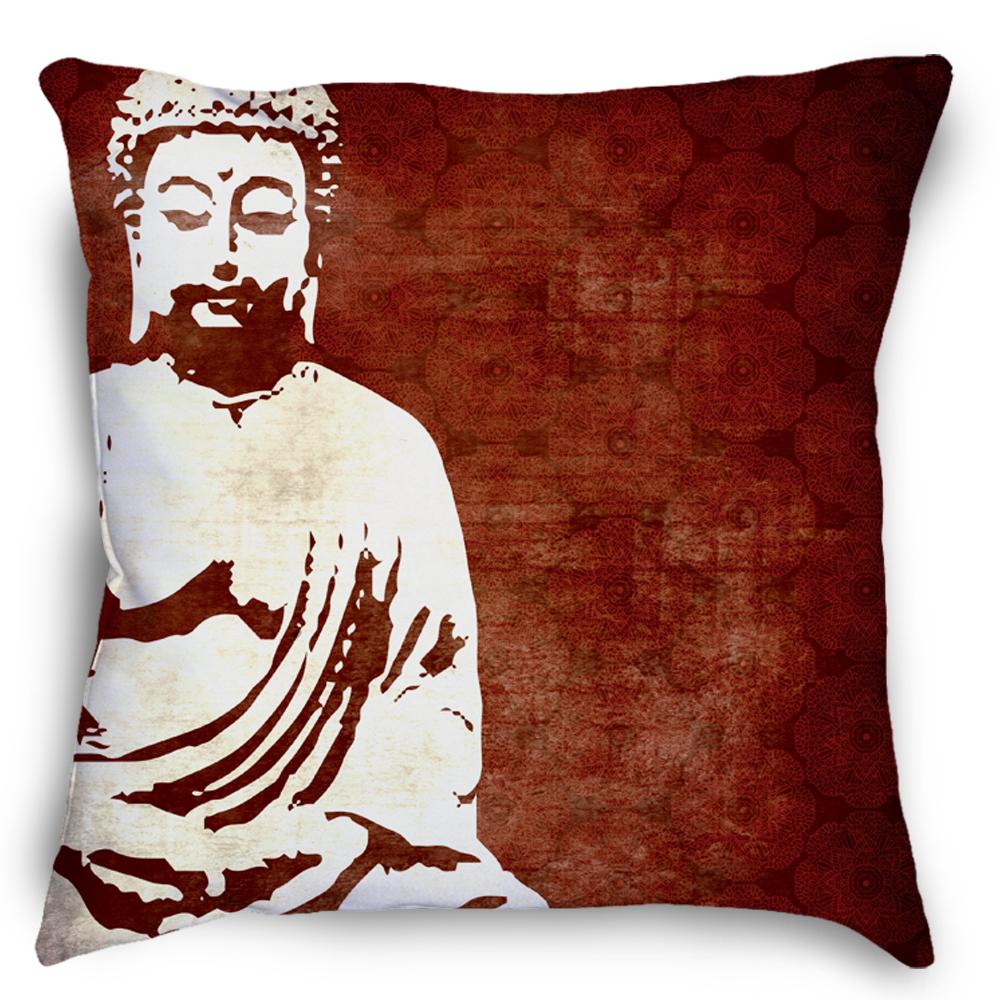 Red Buddha Pillow Cover Square Pillow Decorative Gift For Home Decoration 45x45cm