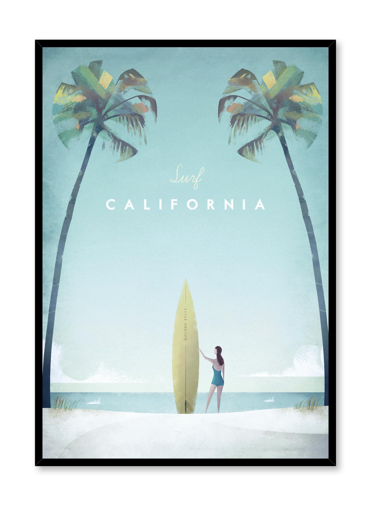 Surf California Poster Prints Wall Art Gift For Home Decoration 12x18 16x24 20x30 24x36 Inches
