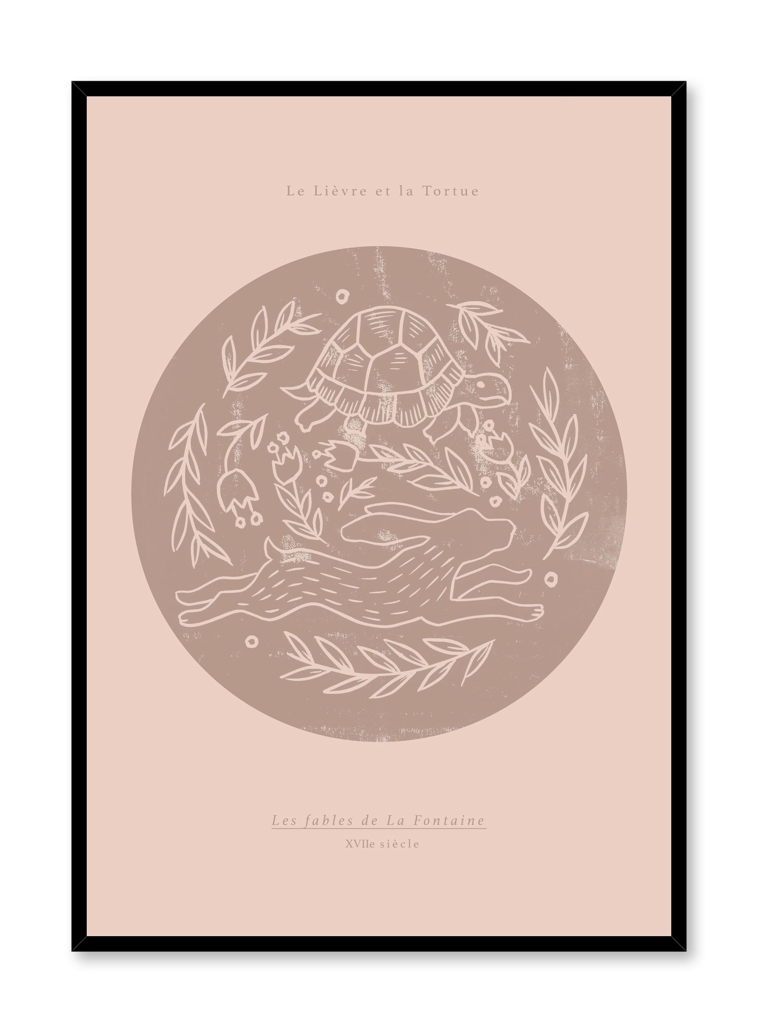 The Hare & The Tortoise Poster Prints Wall Art Gift For Home Decoration 12x18 16x24 20x30 24x36 Inches