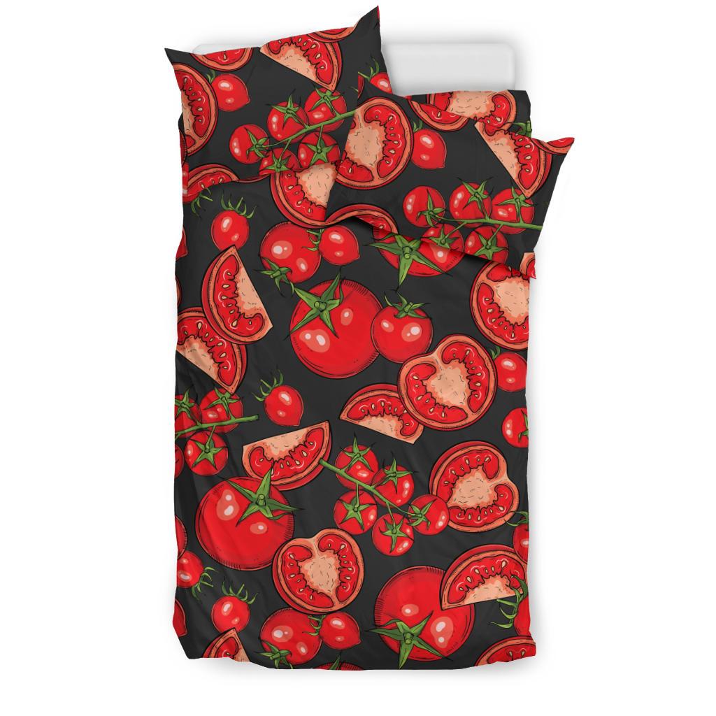 Tomato Black Background Bedding Comforter Set