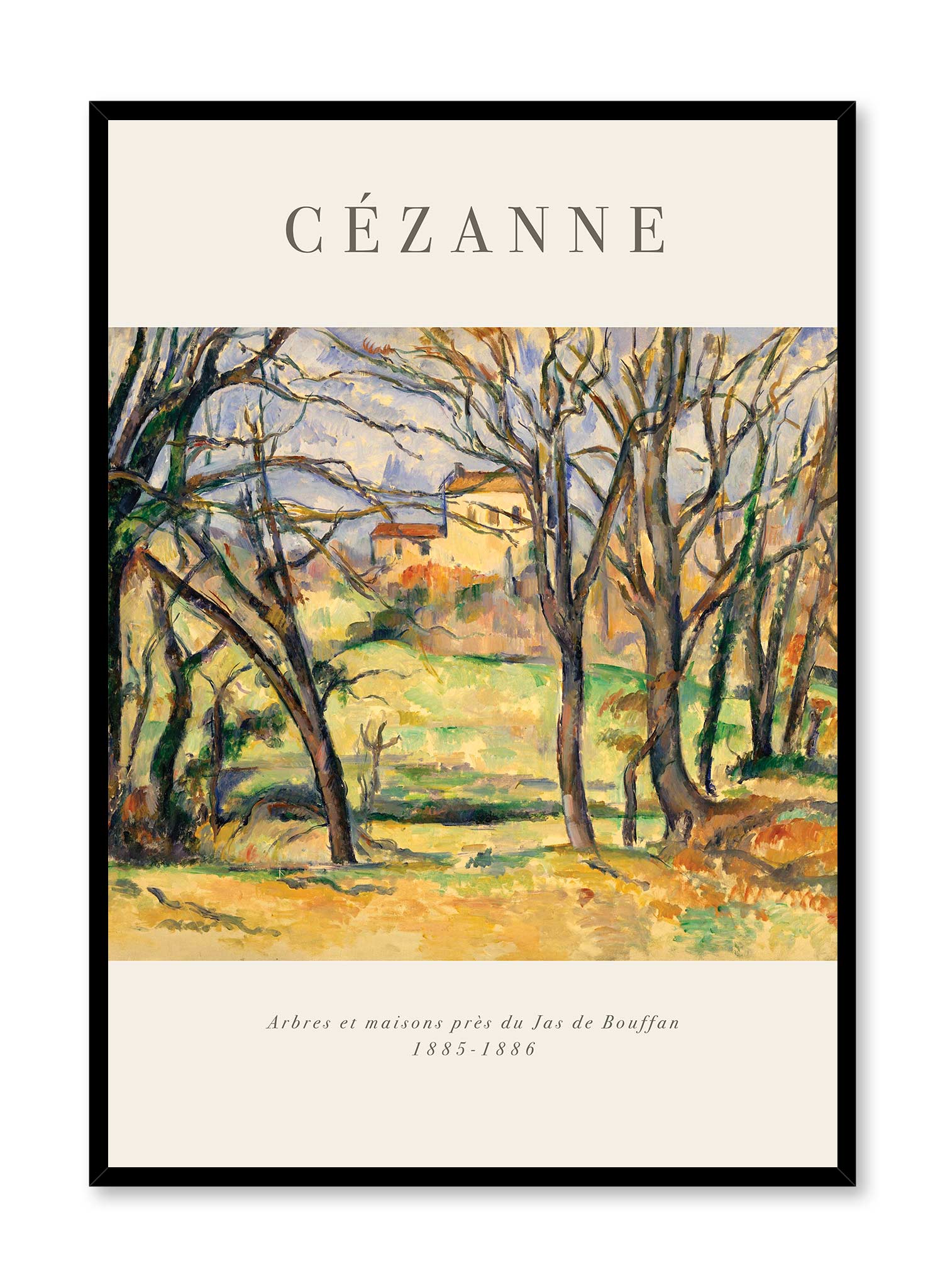 Trees And Houses Near The Jas De Bouffan Poster Prints Wall Art Gift For Home Decoration 12x18 16x24 20x30 24x36 Inches