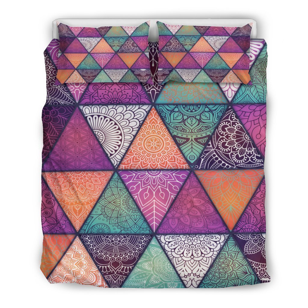 Triangle Bohemian Mandala Pattern Bedding Comforter Set For Bedroom