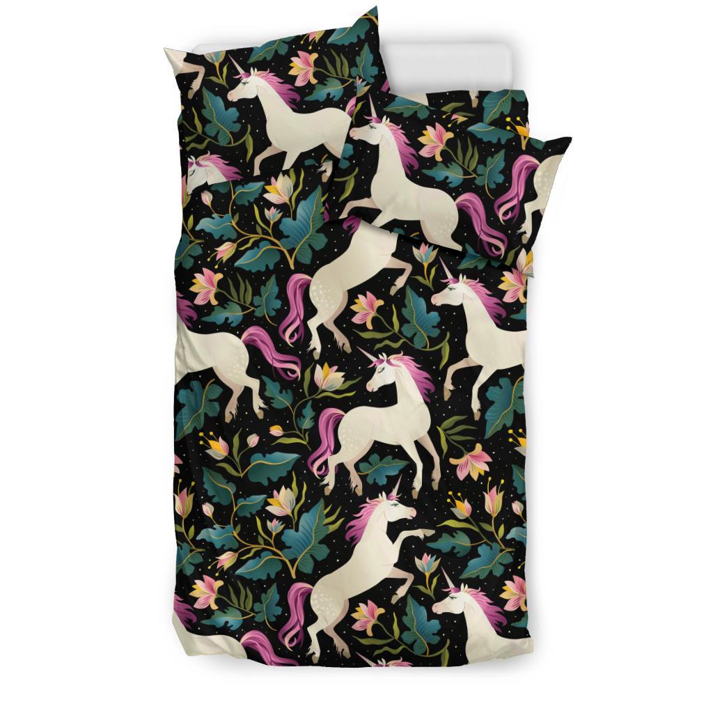 Unicorns Forest Background Bedding Comforter Set