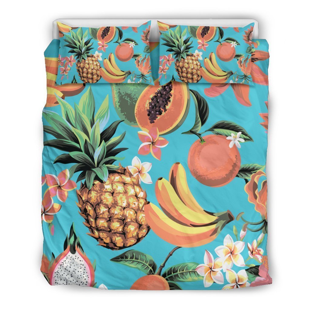 Vintage Tropical Fruits Pattern Bedding Comforter Set For Bedroom