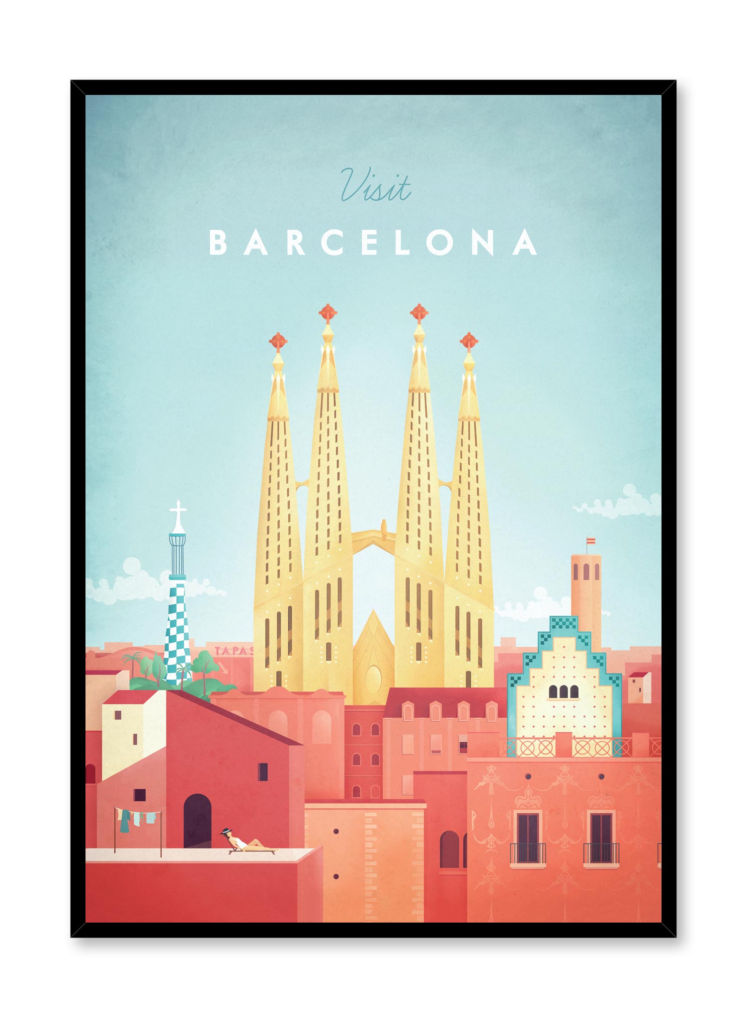 Visit Barcelona Poster Prints Wall Art Gift For Home Decoration 12x18 16x24 20x30 24x36 Inches