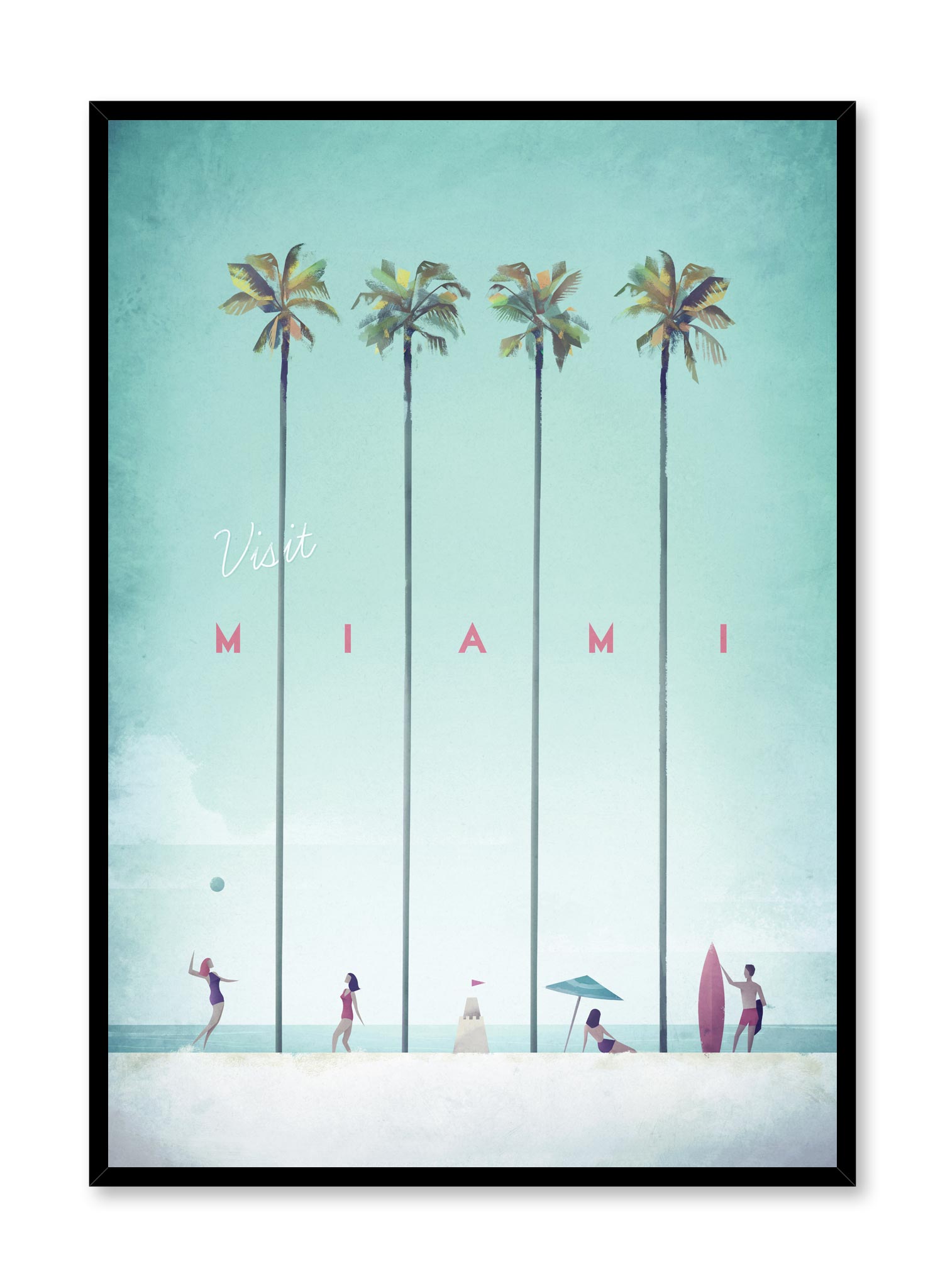 Visit Miami Poster Prints Wall Art Gift For Home Decoration 12x18 16x24 20x30 24x36 Inches