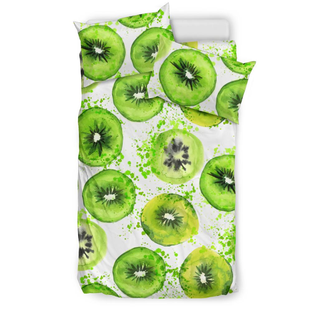 Watercolor Kiwi Pattern Bedding Comforter Set