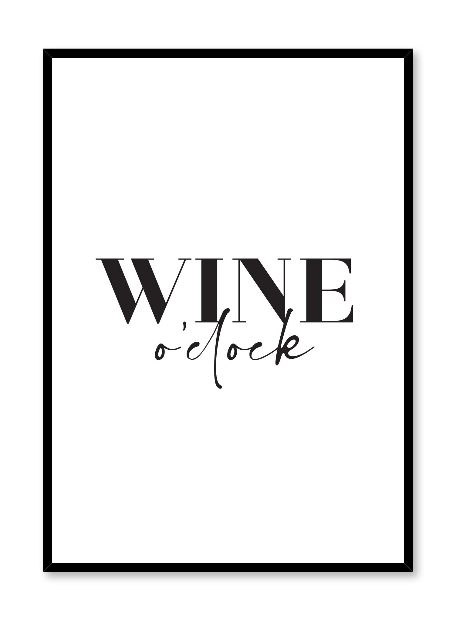 Wine O' Clock Poster Prints Wall Art Gift For Home Decoration 12x18 16x24 20x30 24x36 Inches