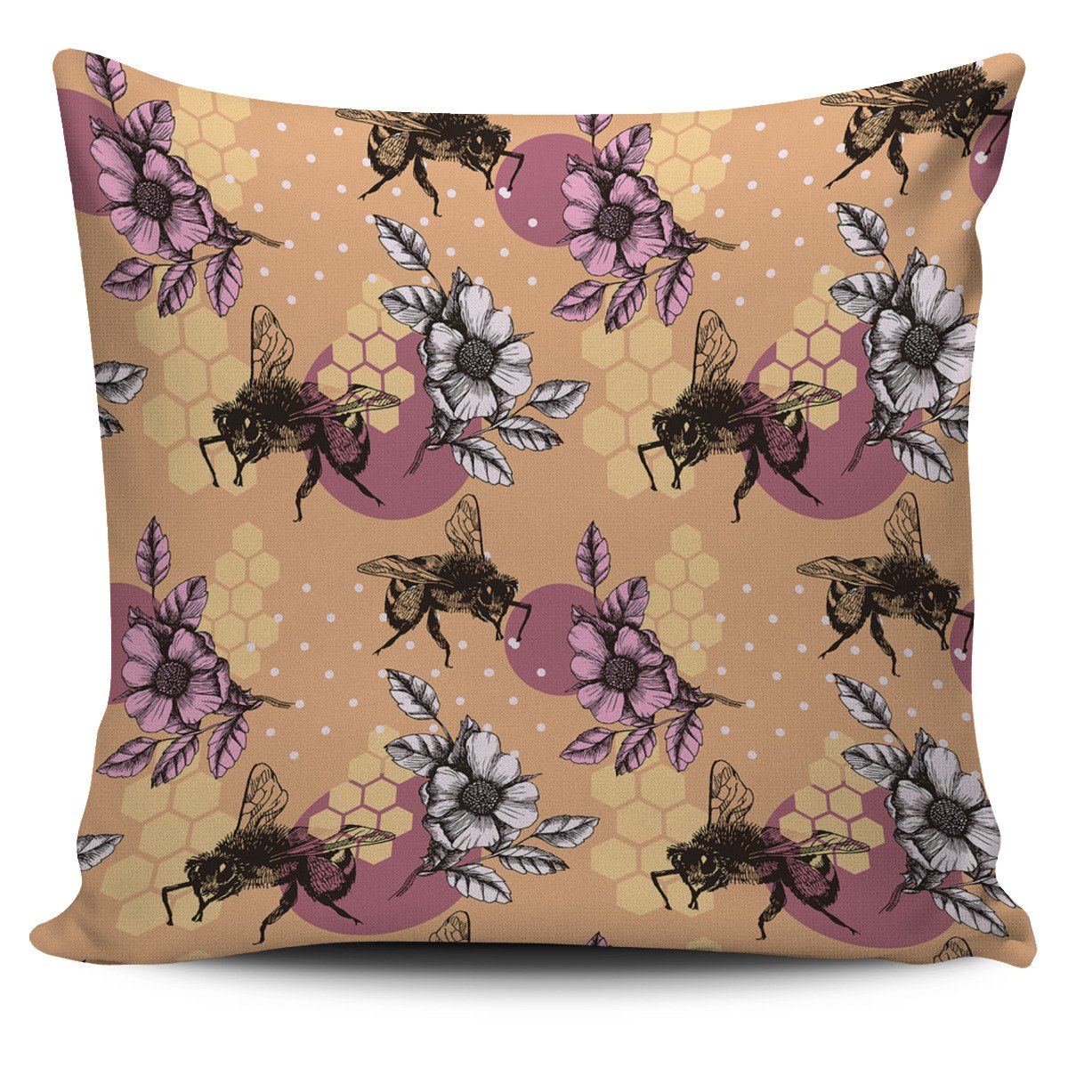 Bee Mine Pillow Cover Square Pillow Decorative Gift For Home Decoration 45x45cm