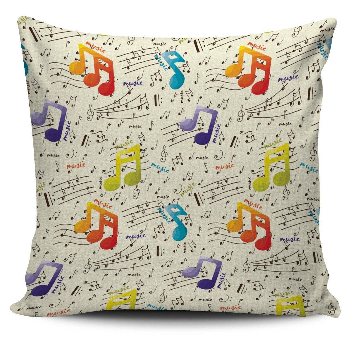 Colorful Music Notes Pillow Cover Square Pillow Decorative Gift For Home Decoration 45x45cm