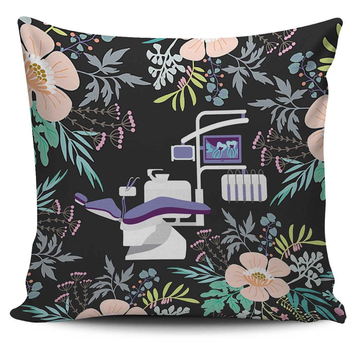 Floral Dentist Office Pillow Cover Square Pillow Decorative Gift For Home Decoration 45x45cm
