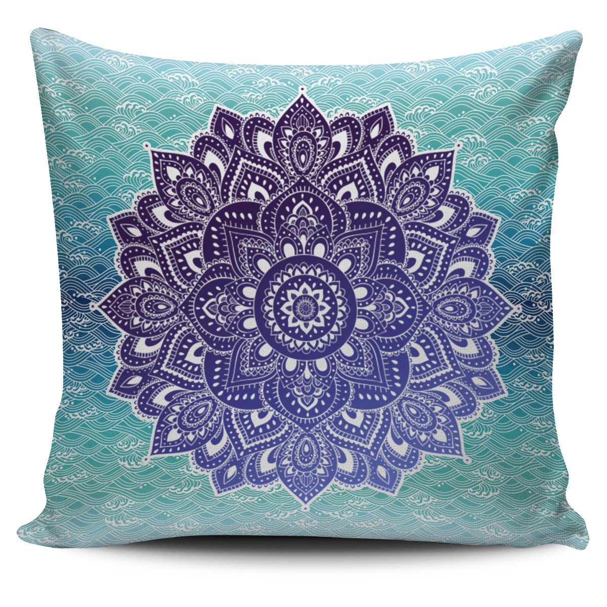 Golden Mandala Mint Color Pillow Cover Square Pillow Decorative Gift For Home Decoration 45x45cm