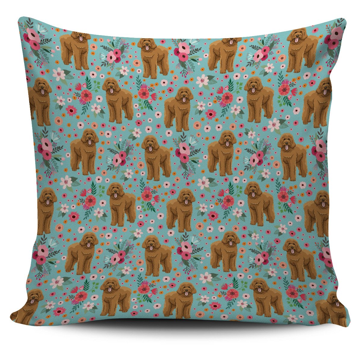 Goldendoodle Flower Pillow Cover Square Pillow Decorative Gift For Home Decoration 45x45cm - Promo