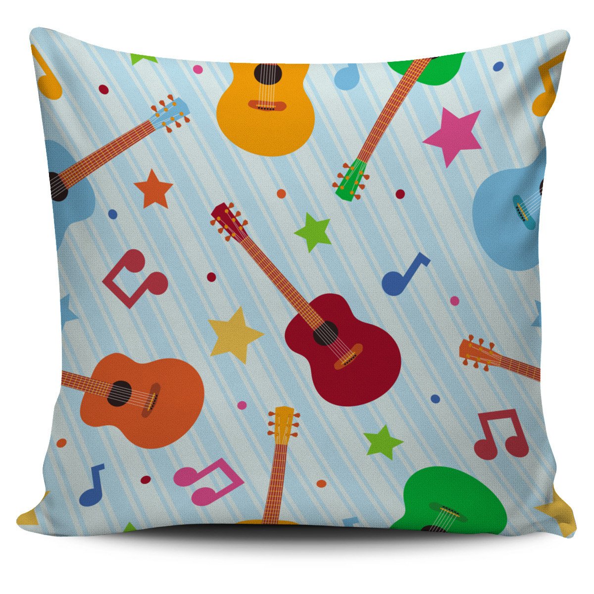 Guitar Lovers Pillow Cover Square Pillow Decorative Gift For Home Decoration 45x45cms