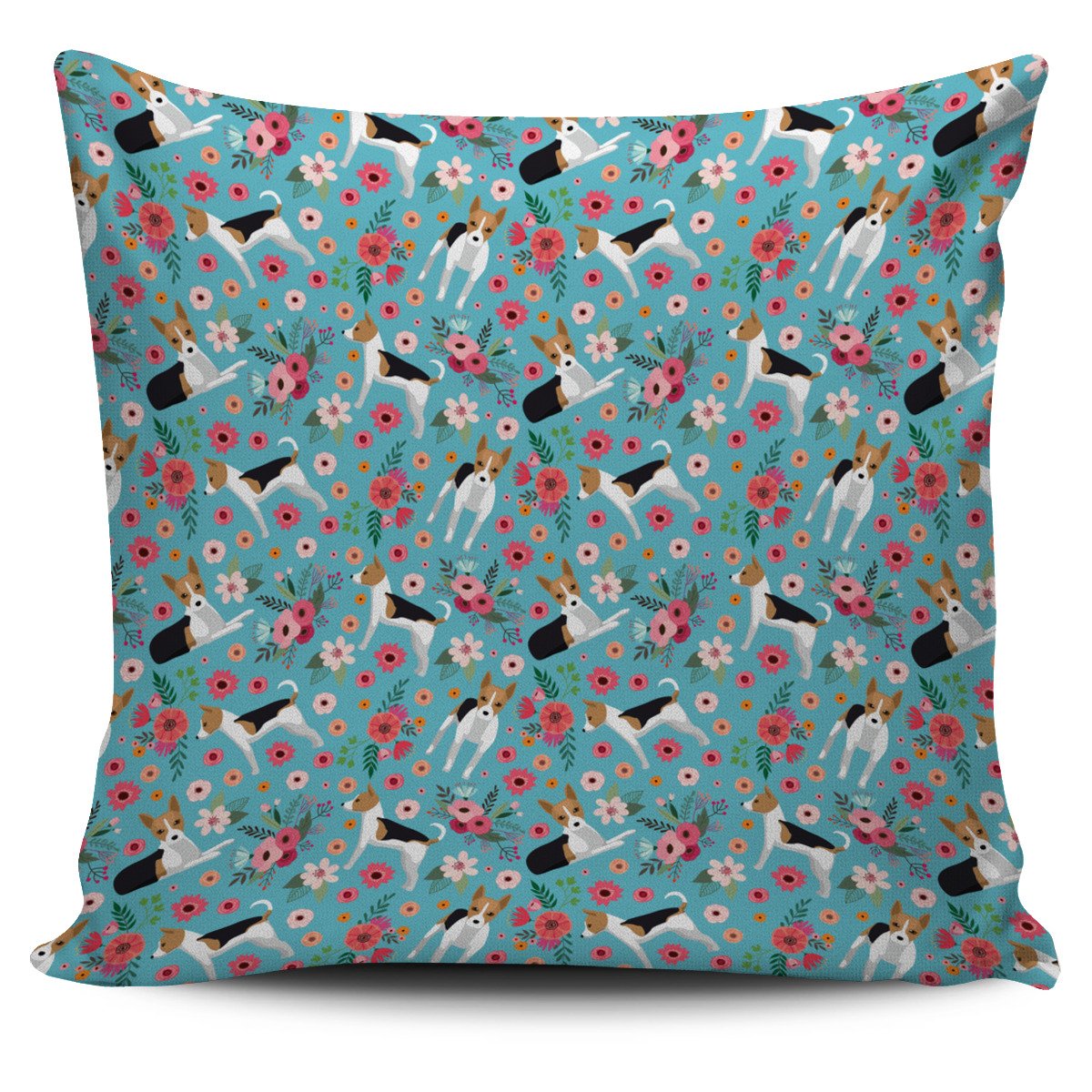 Rat Terrier Flower Pillow Cover Square Pillow Decorative Gift For Home Decoration 45x45cm